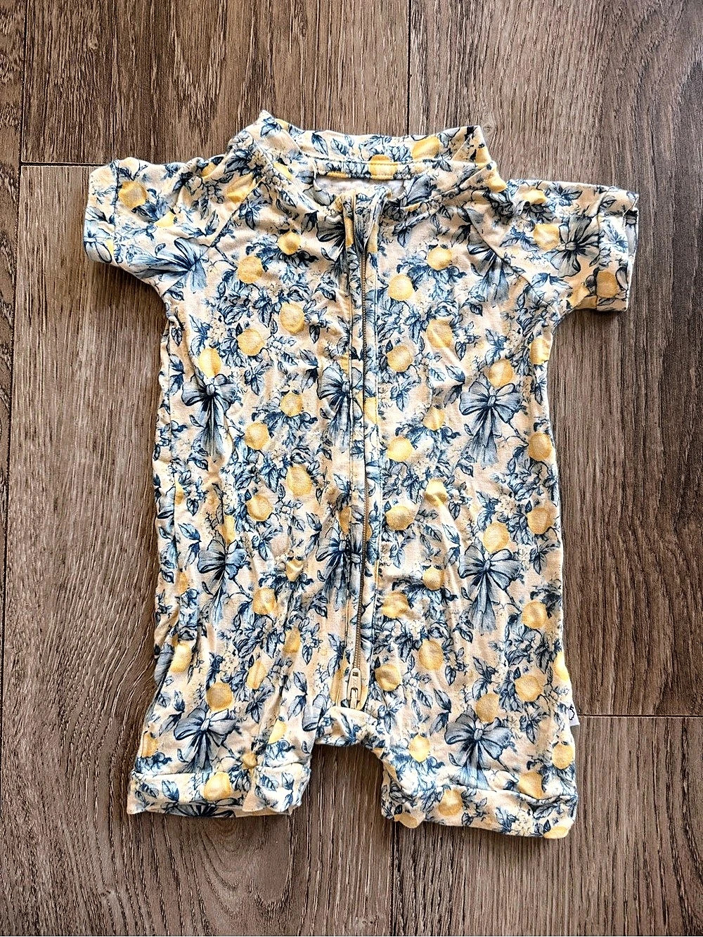 Dream Big Little Baby Floral Romper Yellow & Blue Size 0-3M Like New